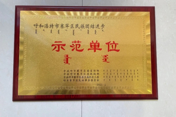 【市城市燃熱集團富泰熱力】公司榮獲“賽罕區民族團結進(jìn)步示范單位”稱(chēng)號